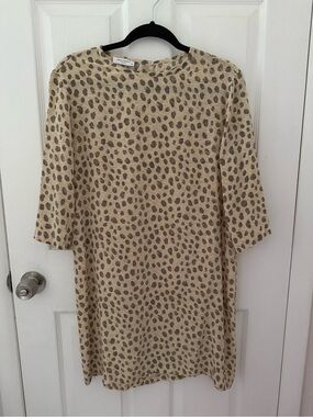 Equipment Femme Aubrey Leopard Print Silk Shift Dress Size Large